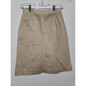 Talbots Womens Sz 2P Petite Knee Length A-Line Skirt Career Casual Khaki Preppy